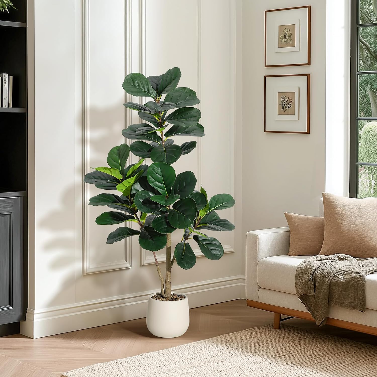 Ficus Lyrata Tree - 4 Fuß großer künstlicher Fiddle-Leaf-Figu-Baum mit